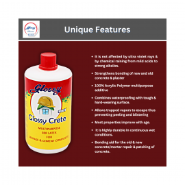Glossy Create Multipurpose SBR LATEX For Seepage & Cement Composite For Water proofing| (1X1LTR)
