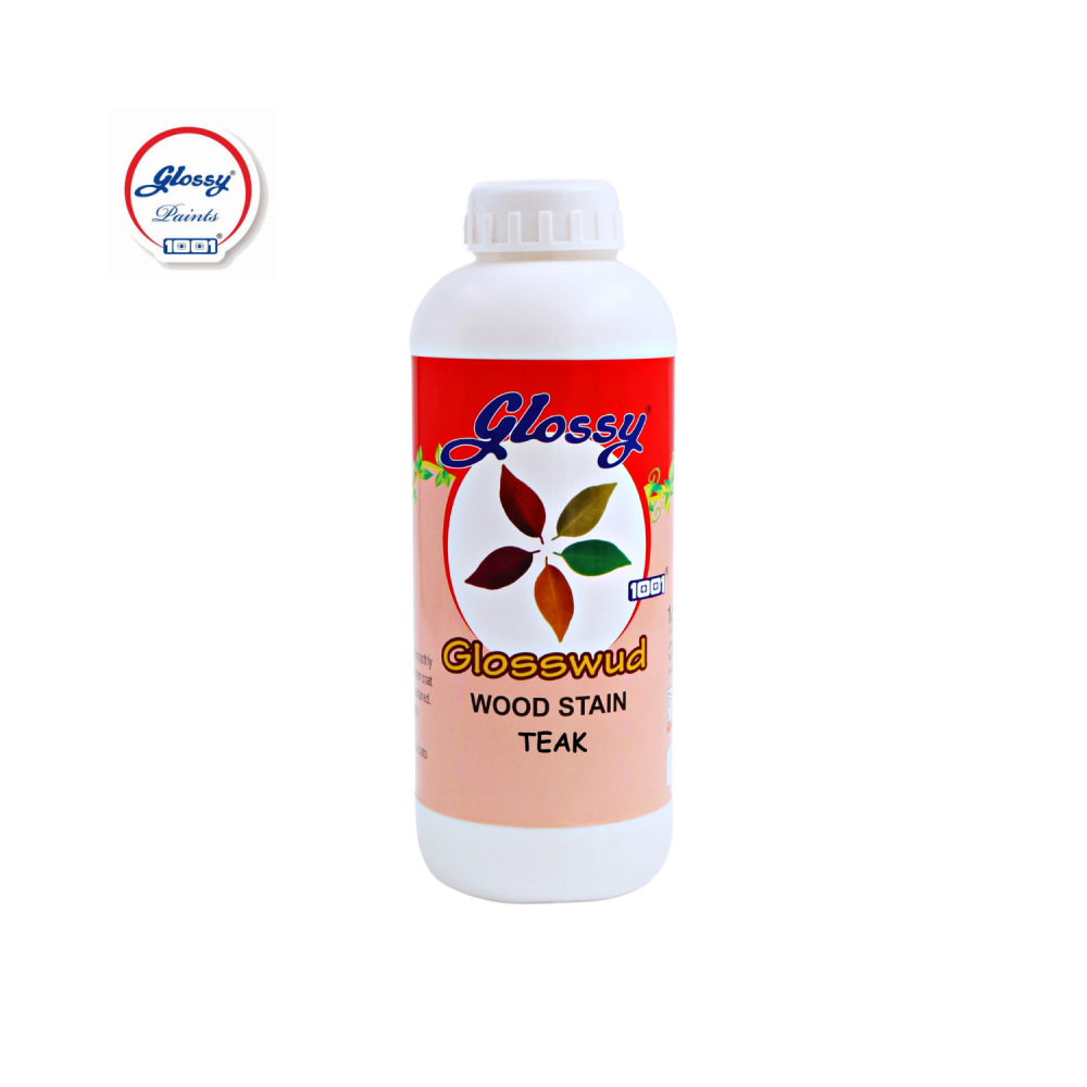 Glossy 1001 Glosswud Wood Stain,Natural Stain for Furniture,Moldings,Wood Paneling,Cabinets, Oil Stain Wood Stain  ( 500ml Teak )
