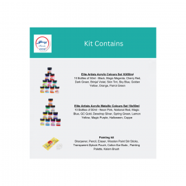 Elite Artists Acrylic Colour Sets| Non Metallic 10X50ml + Metallic 10X50ml|Combo Pack,  (Set of 20, Multicolor)