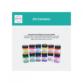 Elite Artists Acrylic Metallic Colors Set (12 ShadesX50ml Each ) For MultiSurface  (Set of 12, Multicolor)