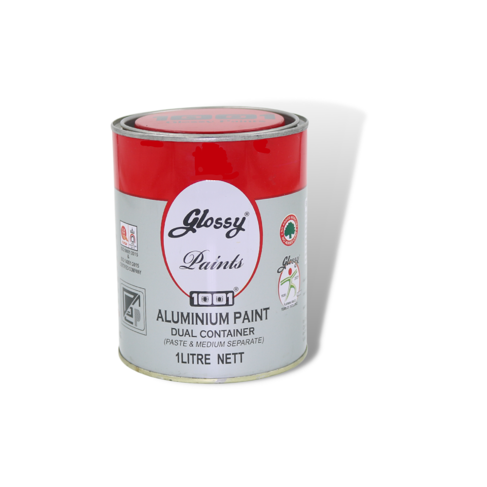 GLOSSY PAINTS 1001 ALUMINIUM PAINT DUAL PACK SYSTEM |HIGH QUALITY SMOOTH FINISH | SILVER COLOR (500ML)